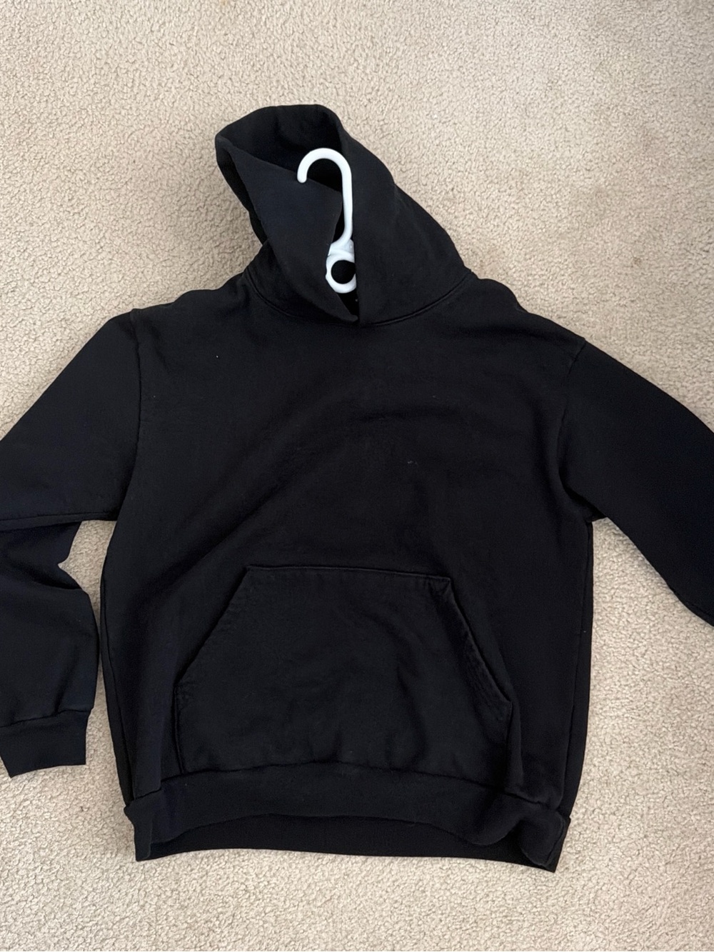 Men's Black Turtleneck Sweatshirt with Kangaroo Pocket